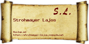 Strohmayer Lajos névjegykártya